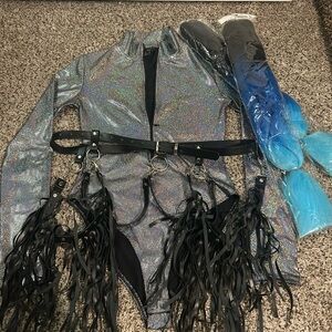 Silver Holographic Top Rave/festival set